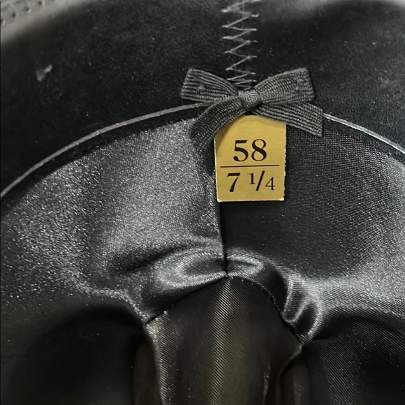 Justin By Milano Hat Co XX 58/7 1/4 Black 100% Wool Authentic Western Headwear - Picture 4 of 12